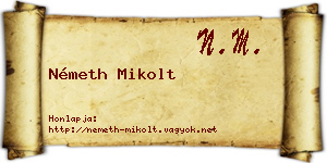 Németh Mikolt névjegykártya
